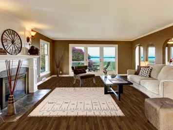 Earth Tone Wool Moroccan Living Room Area Rug 6x10