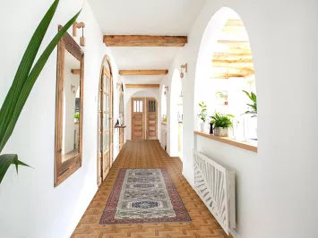 Green Geometric Viss Oriental Runner Rug 3x8