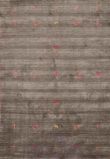 Striped Brown Gabbeh Indian Accent Rug 4x6