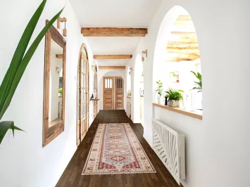 Light Blue Khotan Indian Runner Rug 3x12