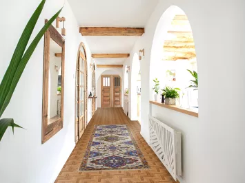 Geometric Wool Kazak Oriental Runner Rug 3x10