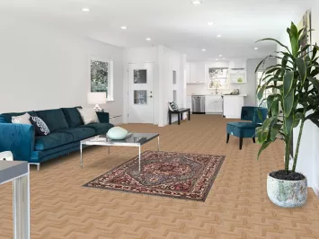 Blue Geometric Heriz Serapi Oriental Rug 4x6