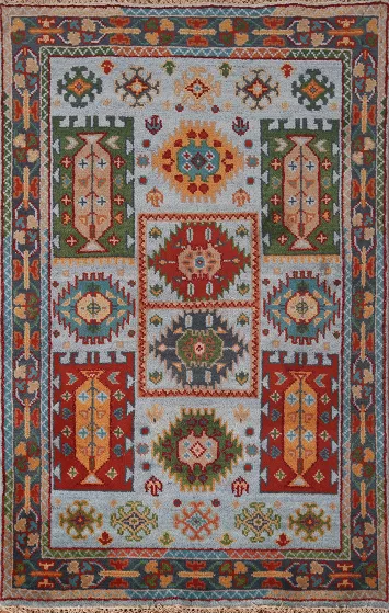 All-Over Geometric Oushak Oriental Rug 4x6