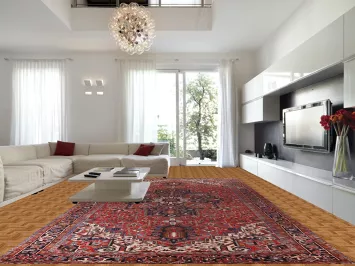 Pre-1900 Vegetable Dye Heriz Serapi Persian Large Rug 11x19