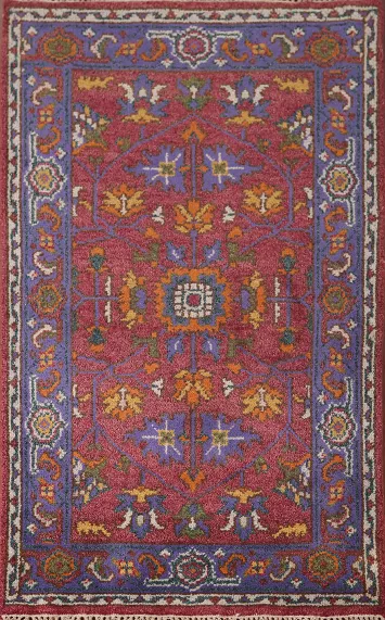 Handmade Wool Oushak Foyer Rug 3x5