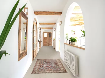 Light Blue Geometric Heriz Serapi Oriental Rug 3x5