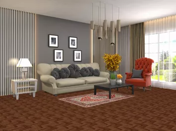 Geometric Red Heriz Serapi Indian Accent Rug 3x5