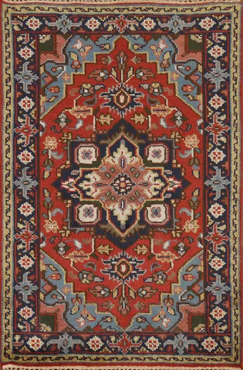 Geometric Heriz Serapi Oriental Foyer Rug 3x5