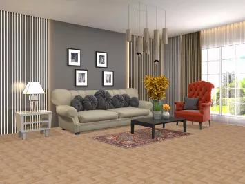 Geometric Wool Heriz Serapi Indian Accent Rug 3x5