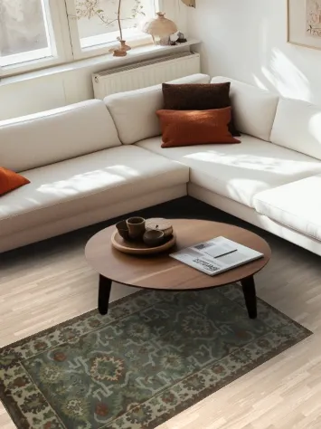 Elegant Floral Motifs with Timeless Charm Oushak Foyer Rug 3x6