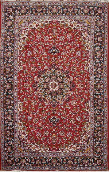 Traditional Red Mashad Turkish Area Rug 6x10