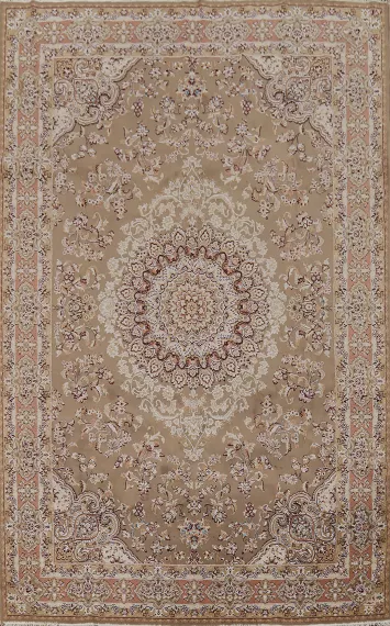 Brown Tabriz Turkish Living Room Area Rug 7x10