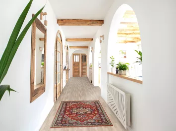 Geometric Wool Heriz Serapi Indian Accent Rug 3x5