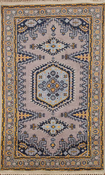 Handmade Geometric Viss Indian Rug 3x5