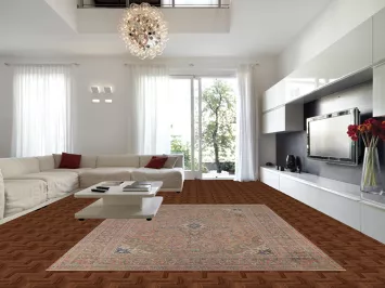 Traditional Floral Mashad Persian Area Rug 9x12