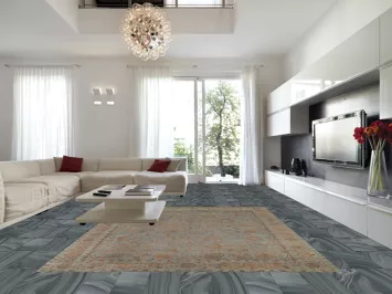 All-Over Distressed Floral Tabriz Persian Area Rug 10x13