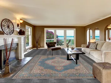 Vintage Blue Tabriz Persian Area Rug 8x11