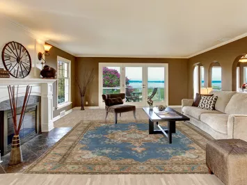 Handmade Blue Tabriz Persian Area Rug 10x13