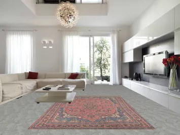 Vintage Pink Floral Hamedan Persian Area Rug 8x13