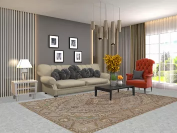 Handmade Wool Gray Tabriz Persian Area Rug 6x9