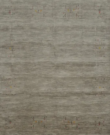 Sophisticated Gray Gabbeh Area Rug Featuring Delicate Tiny Motifs 8x8