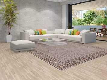 Ivory Floral Turkish Qum Living Room Area Rug 10x13