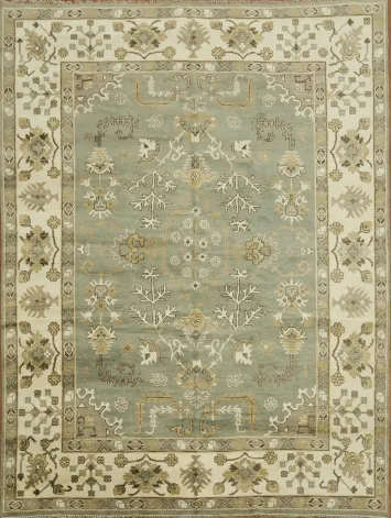 Elegant Vintage-Style Rug with Intricate Floral Motifs Design 9x12