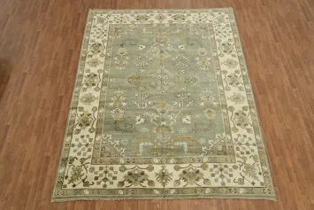 Elegant Vintage-Style Rug with Intricate Floral Motifs Design 9x12