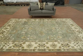 Elegant Vintage-Style Rug with Intricate Floral Motifs Design 9x12