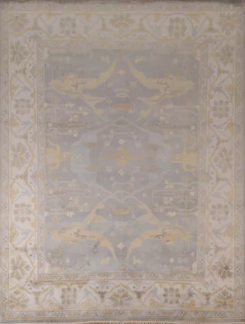 Gray Wool Oushak Indian Living Room Rug 8x10