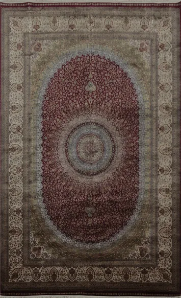 Luxurious Detailed Qum Area Rug 7x10 with Classical Art Motifs