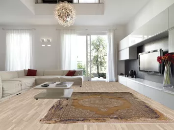 Golden Brown Victorian Style Traditional Area Rug 8x11