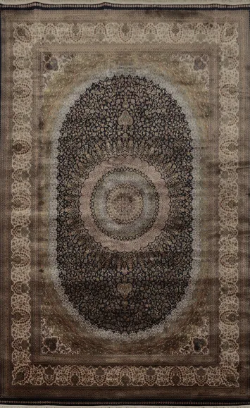 Floral Silk Qum Traditional Area Rug 7x10