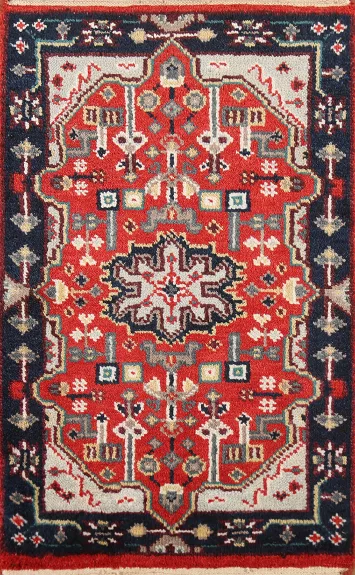 Geometric Wool Kazak Indian Accent Rug 2x3