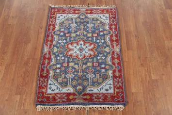 Blue Geometric Kazak Indian Accent Rug 2x3