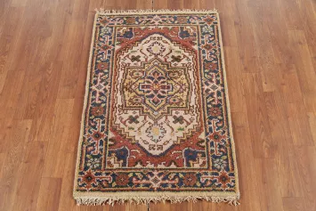 Geometric Wool Heriz Serapi Indian Accent Rug 2x3