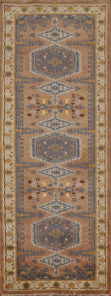 Handmade Wool Viss Indian Runner Rug 3x8