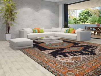 Palace Size Geometric Wool Viss Indian Large Rug 12x18