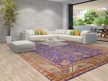 Purple Handmade Oushak Large Indian Rug 12x15