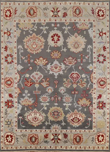 Handmade Gray Oushak Indian Area Rug 8x10