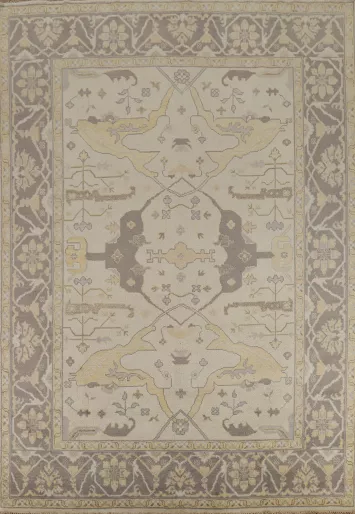 Earth Tone Wool Oushak Indian Area Rug 9x12