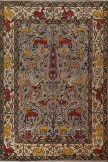 Hunting Animals Design Ziegler Indian Area Rug 9x12