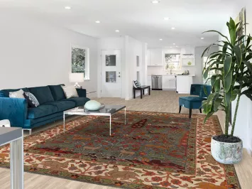 Hunting Animals Design Ziegler Indian Area Rug 9x12