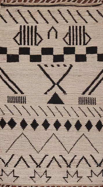 Handmade Striped Moroccan Oriental Rug 3x5