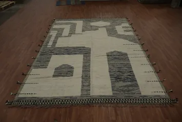 Abstract Moroccan Large Area Rug 9x13 for Minimalist Living Areas