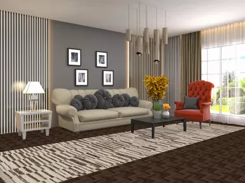 All-Over Striped Moroccan Oriental Runner Rug 4x14