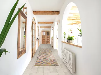 All-Over Trellis Striped Moroccan Oriental Runner Rug 2x13