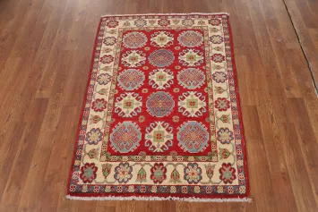 Red Kazak Handmade Wool Accent Rug 3x4