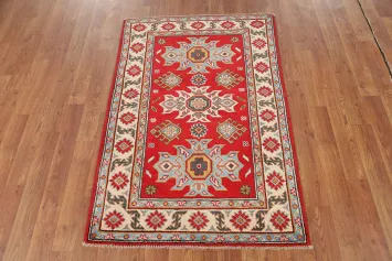 Red Kazak Handmade Wool Accent Rug 3x4