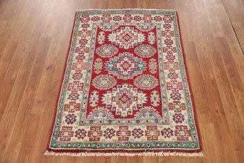 Red Kazak Handmade Wool Accent Rug 3x4